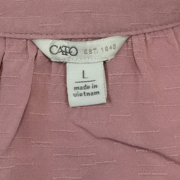 Cato Boho Peasant Top L Pink Tiered Tassel Ruffle Sleeve Cottagecore Festival - Picture 7 of 10